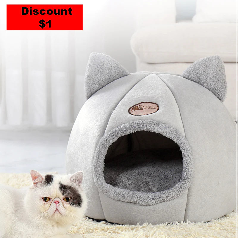 New Deep Sleep Comfort in Winter Cat Bed Iittle Mat Basket Small Dog House Products Pets Tent Cozy Cave Nest Indoor Cama Gato